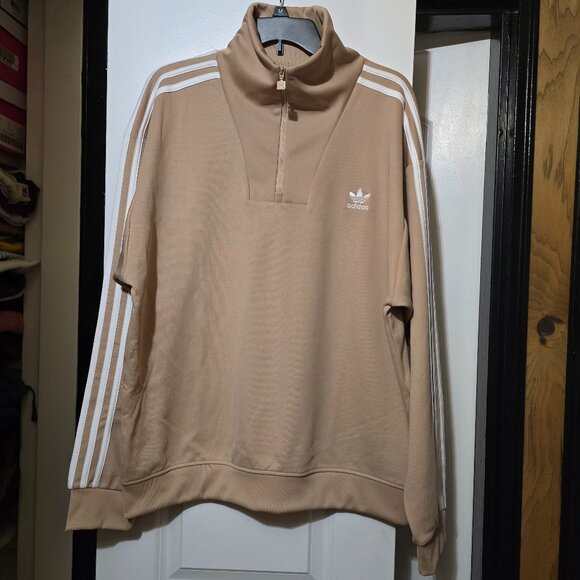 Adidas Other - Adidas Men's Beige Quarter Zip Funnel Neck Pullover in Large